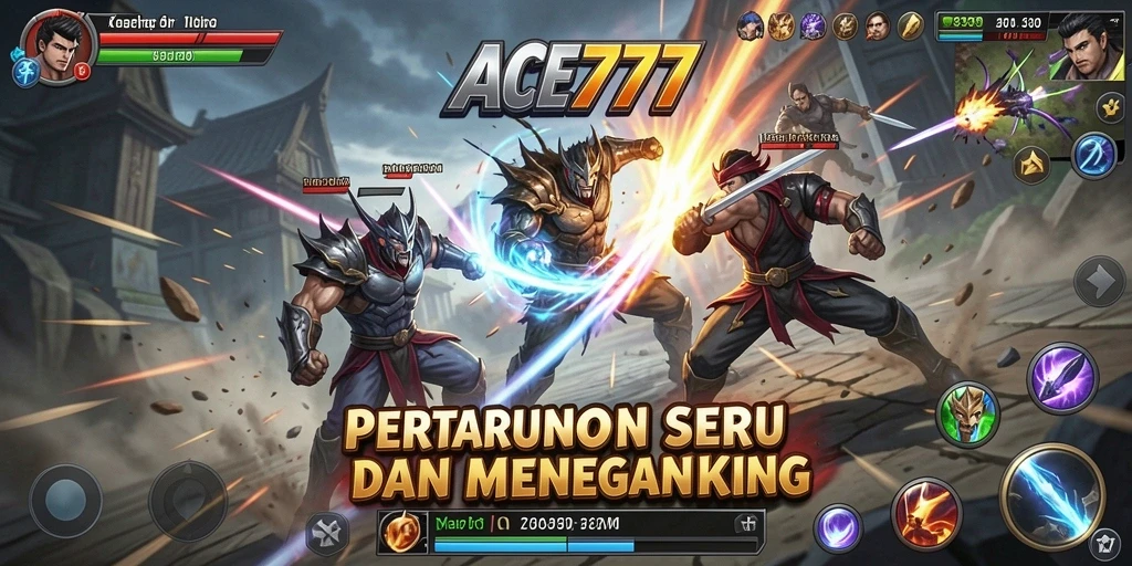 Screenshot gameplay ACE777 menampilkan pertarungan yang intens dan dinamis.