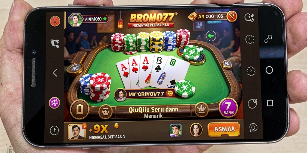Tampilan permainan QiuQiu yang seru dan menantang dalam BROMO77.