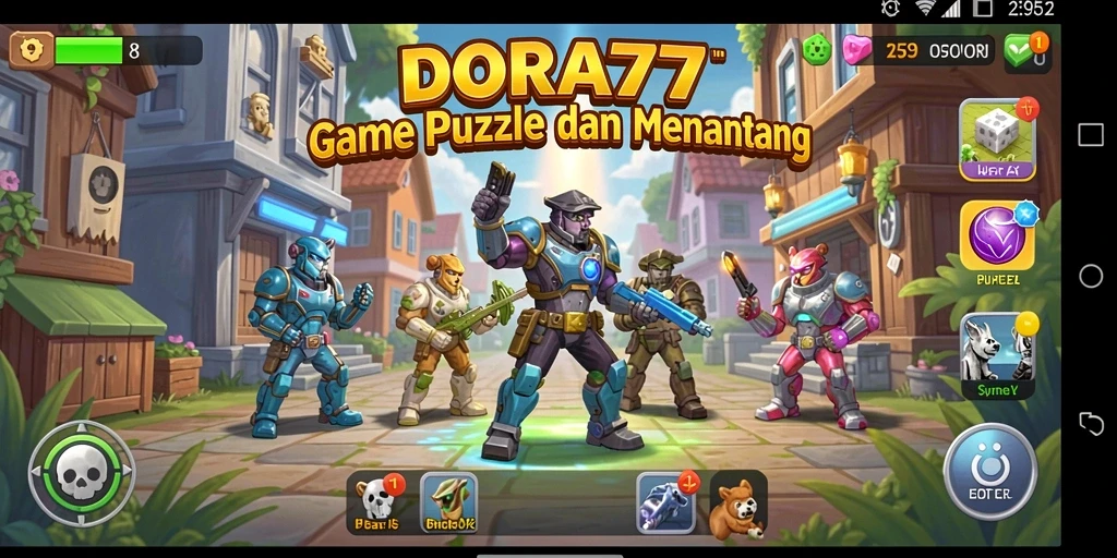 Tampilan gameplay seru DORA77 dengan berbagai tantangan puzzle.