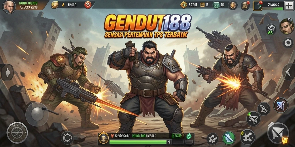 Tampilan menarik dari gameplay GENDUT188 dalam pertempuran TPS.