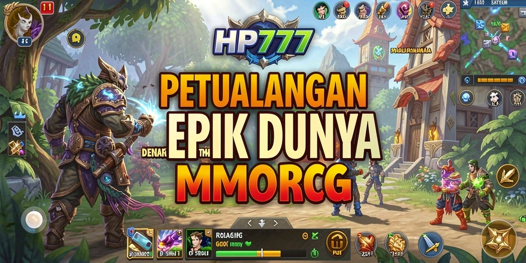 Tangkapan layar menunjukkan aksi seru dalam permainan HP777 MMORPG.
