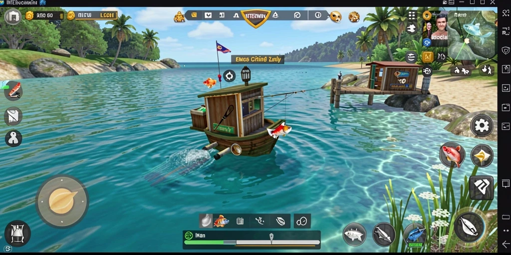 Tangkapan ikan yang menakjubkan dalam gameplay INTERWIN.
