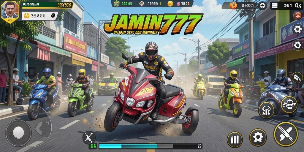 Tampilan gameplay balapan seru di JAMIN777.