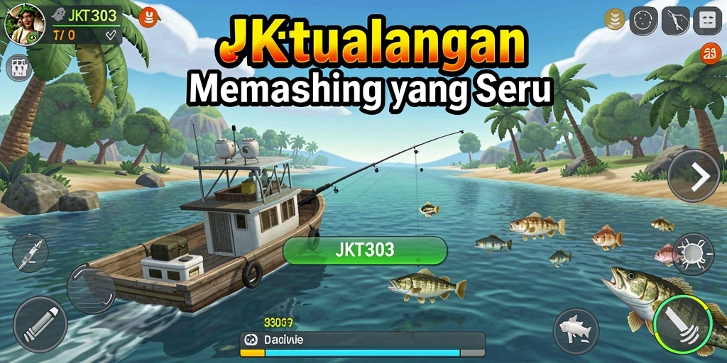 Screenshot JKT303 menampilkan aksi memancing yang mendebarkan.