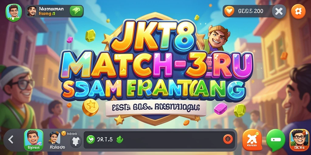 Tampilan menarik dari gameplay JKT8 Match-3 yang seru.