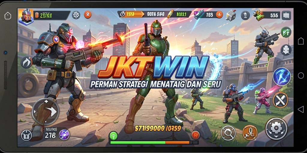 Tangkapan layar gameplay JKTWIN yang menunjukkan tindakan strategis.