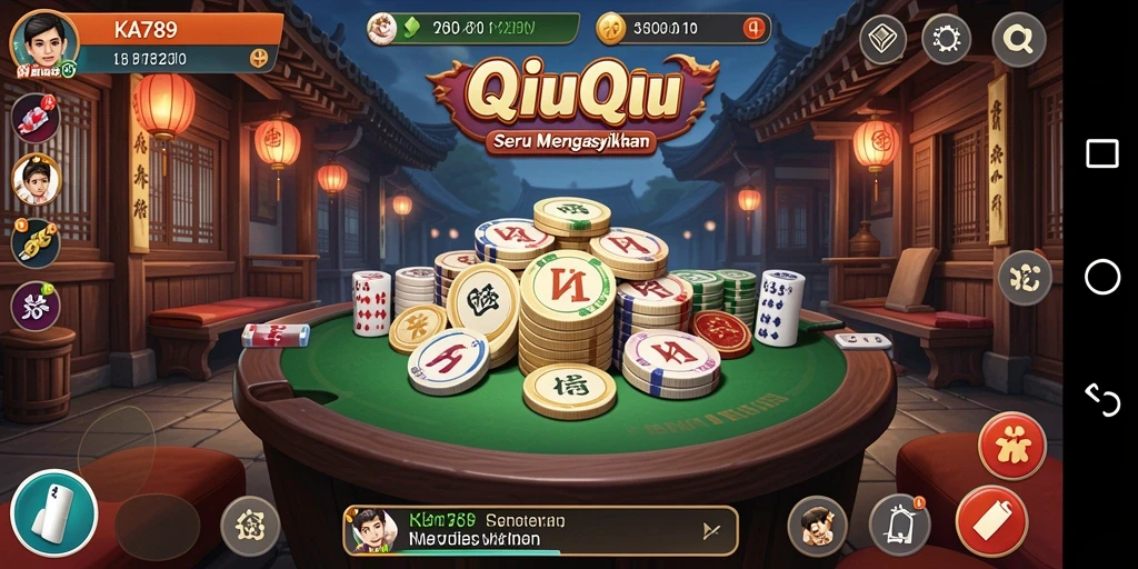 Screenshot utama KA789 menampilkan aksi seru dalam permainan QiuQiu.