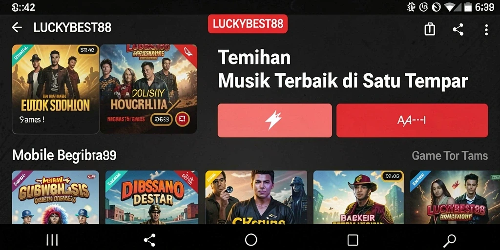 Screenshot menunjukkan momen seru dalam gameplay LUCKYBEST88 yang penuh dengan musik.