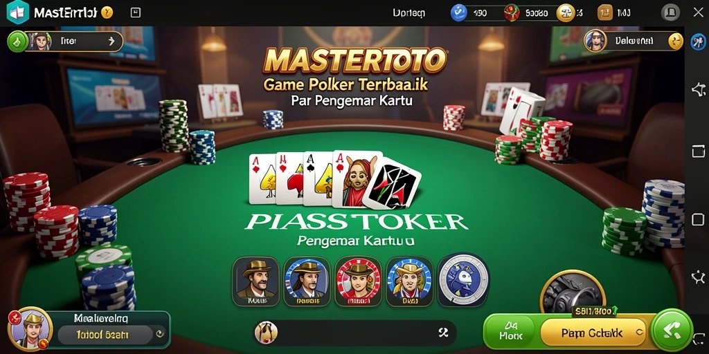 Tampilan gameplay MASTERTOTO dengan pemain berburu kemenangan di meja Poker.