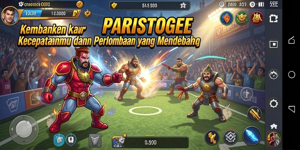 Tangkapan layar menampilkan aksi balapan yang menegangkan di PARISTOGEL.