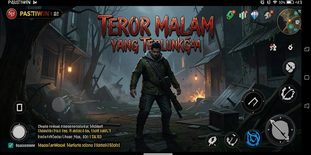 Tampilan gameplay menakutkan di PASTIWIN dengan suasana mencekam.