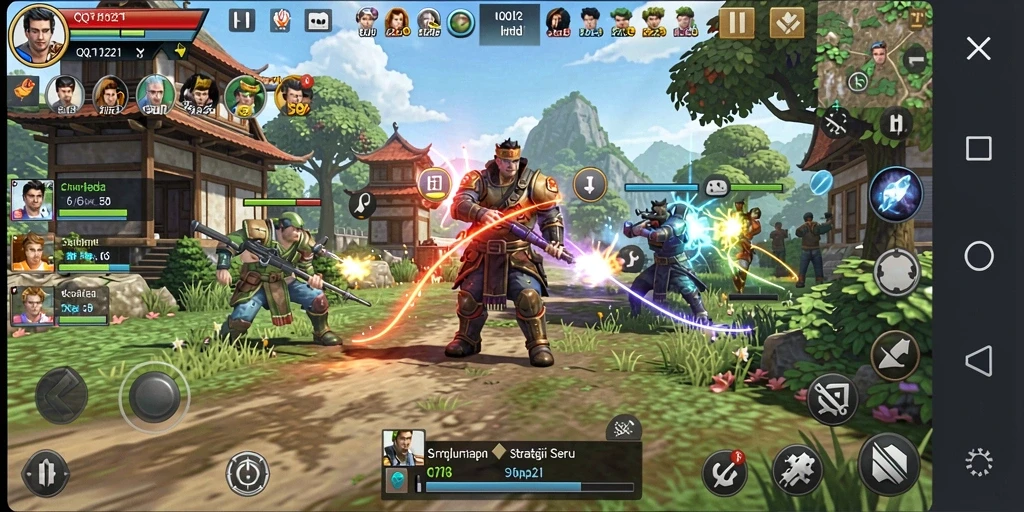 Screenshot gameplay QQ1221 menampilkan aksi strategi yang mendebarkan.