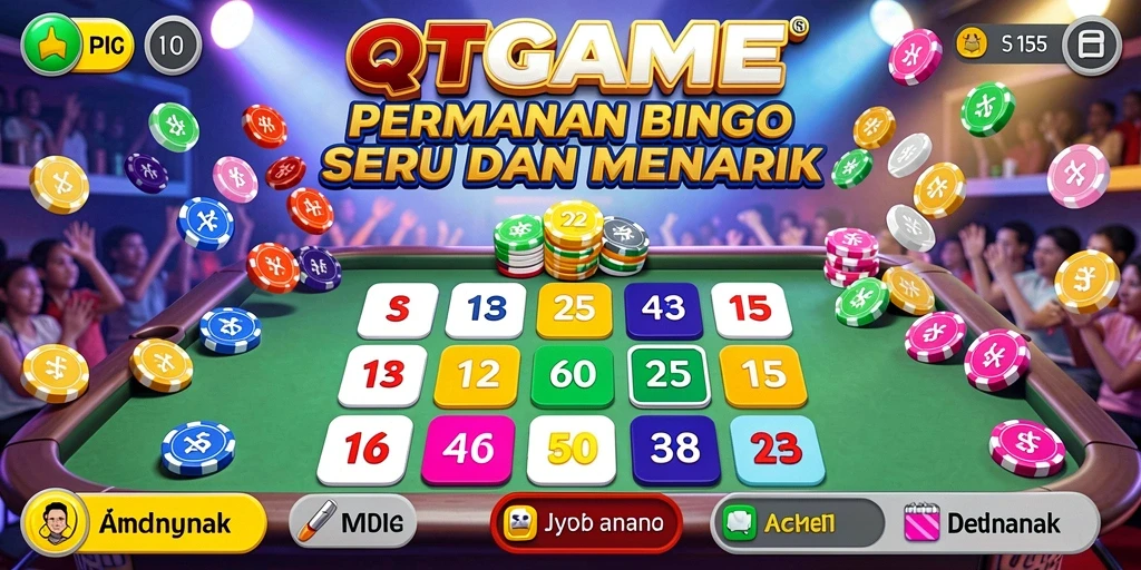 Tampilan gameplay Bingo yang penuh warna dan menarik.