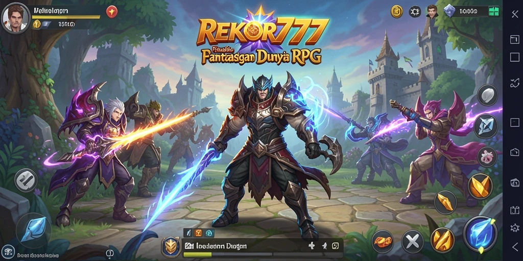 Tampilan gameplay seru dari REKOR777 dengan pertarungan RPG yang menegangkan.
