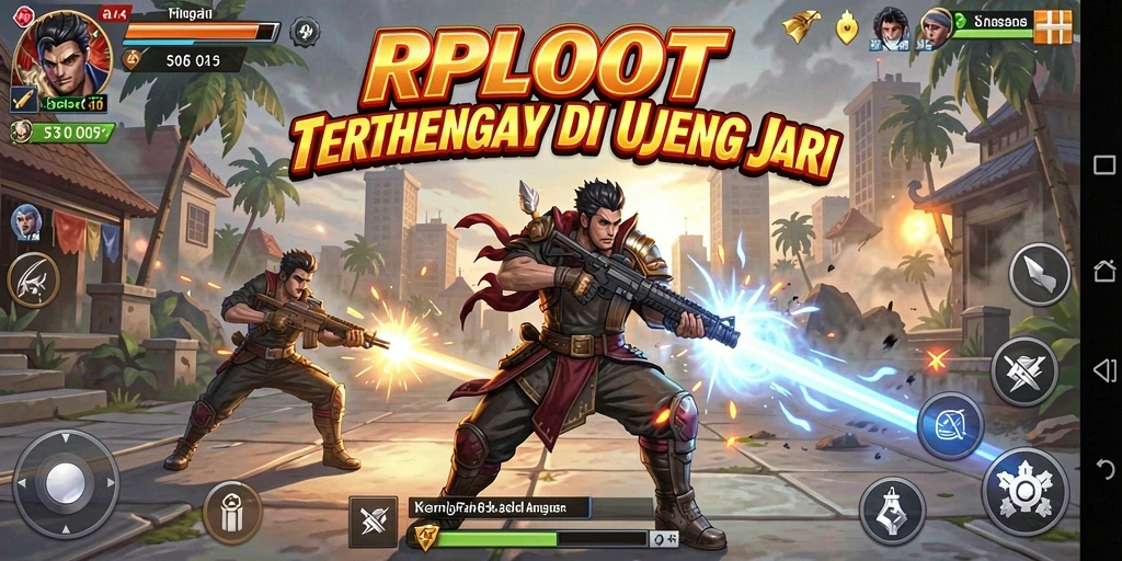 Screenshot RPLOOT menampilkan pertarungan epik dengan karakter yang beraksi.