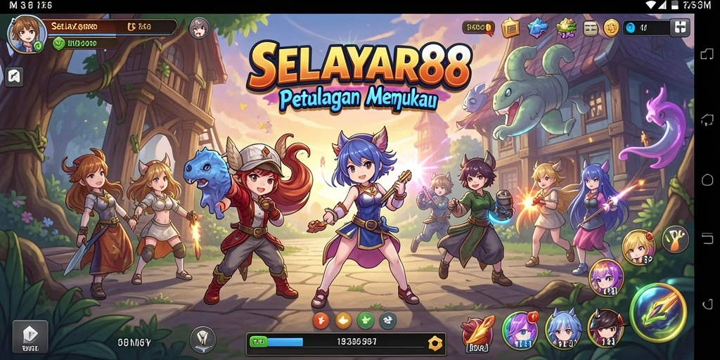 Tampilan gameplay menarik dalam SELAYAR88 dengan karakter anime.