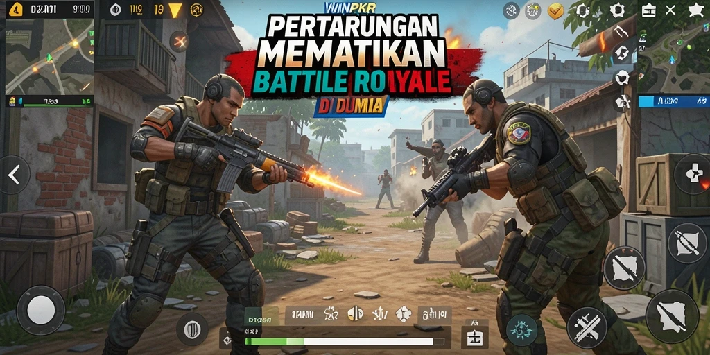 Tampilan seru gameplay WINPKR di arena pertarungan Battle Royale.