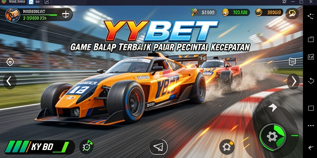 Gameplay YYBET menunjukkan aksi balapan seru dan mobil yang beragam.